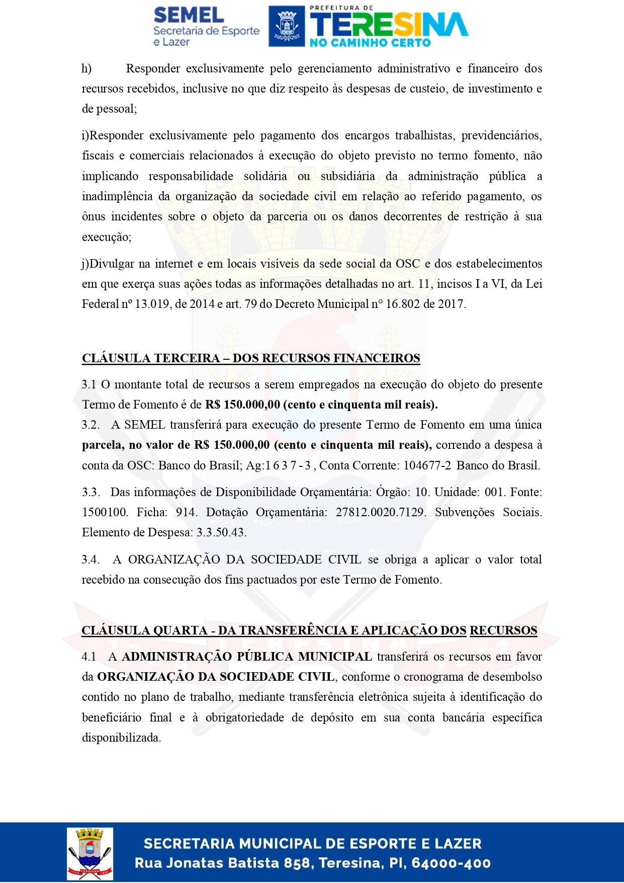 Pagina 4 do Termo de Fomento