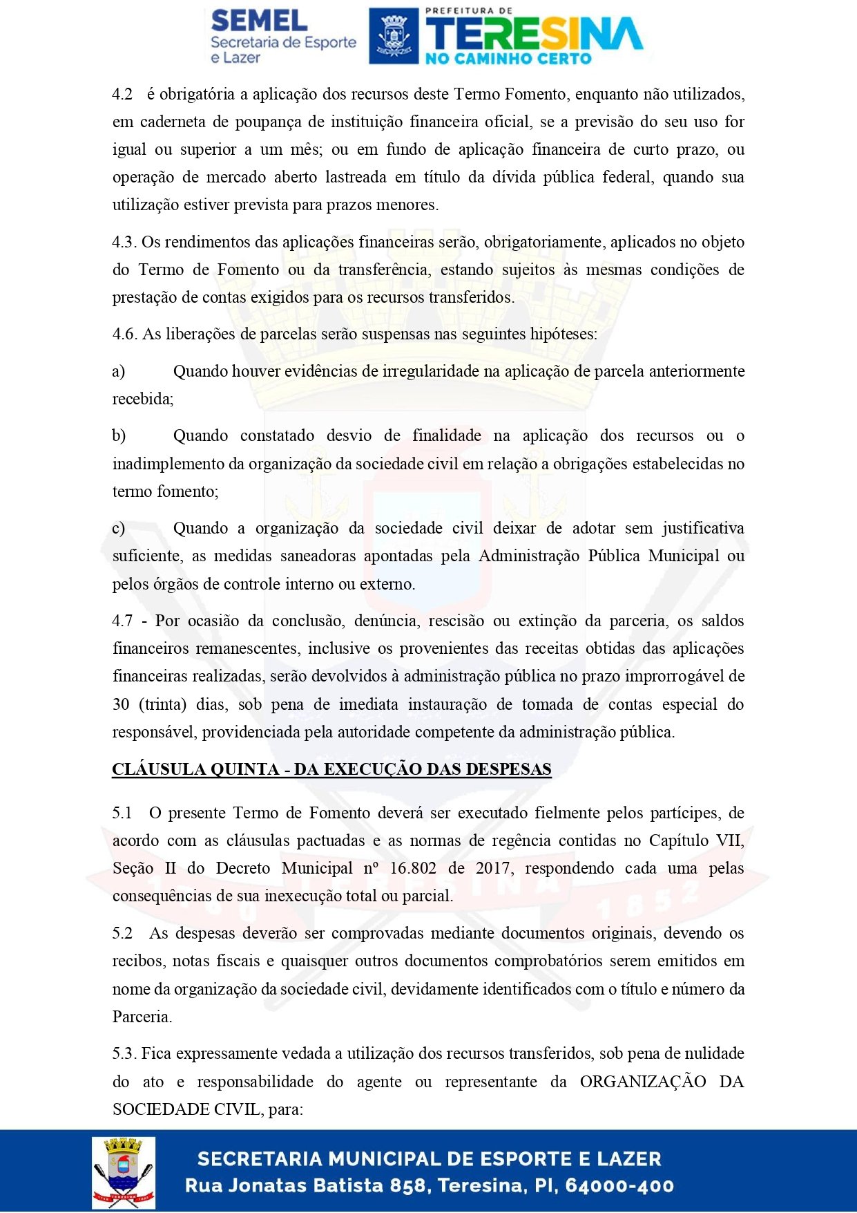 Pagina 5 do Termo de Fomento