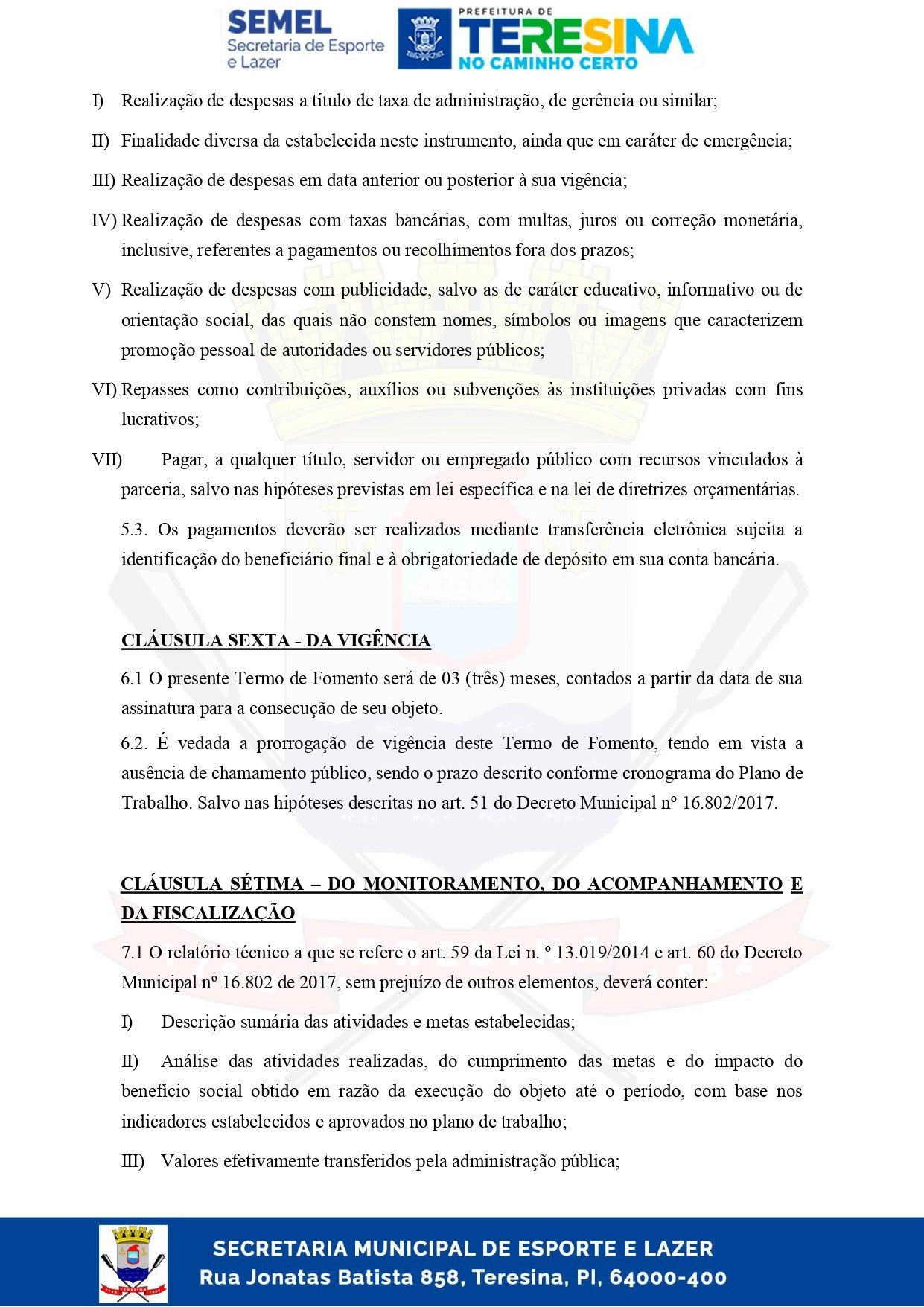 Pagina 6 do Termo de Fomento