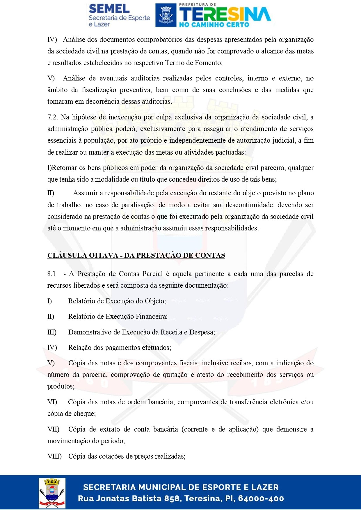 Pagina 7 do Termo de Fomento
