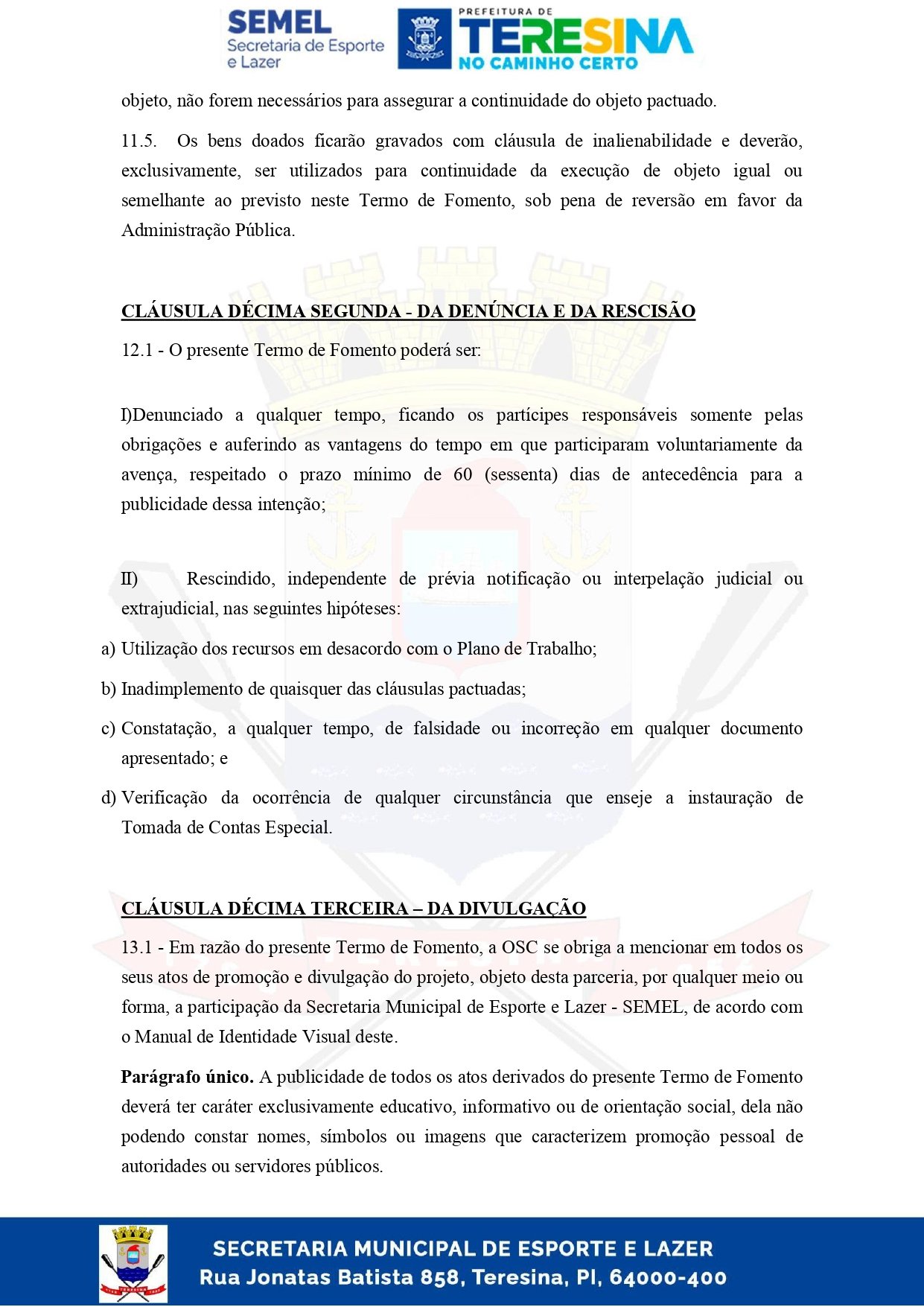 Pagina 10 do Termo de Fomento