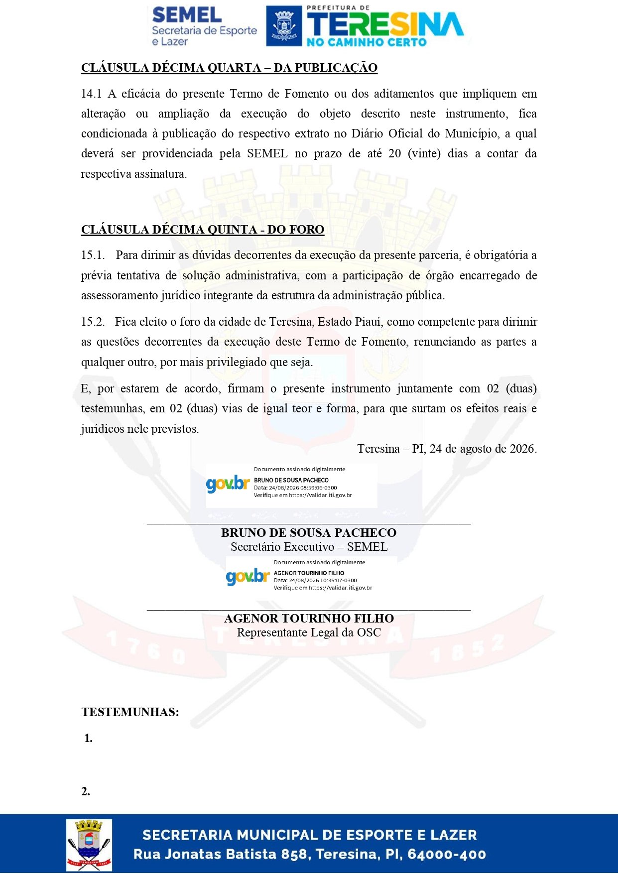 Pagina 11 do Termo de Fomento